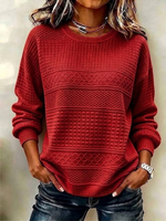 Casual Abstract Crew Neck Long Sleeve Sweatshirt