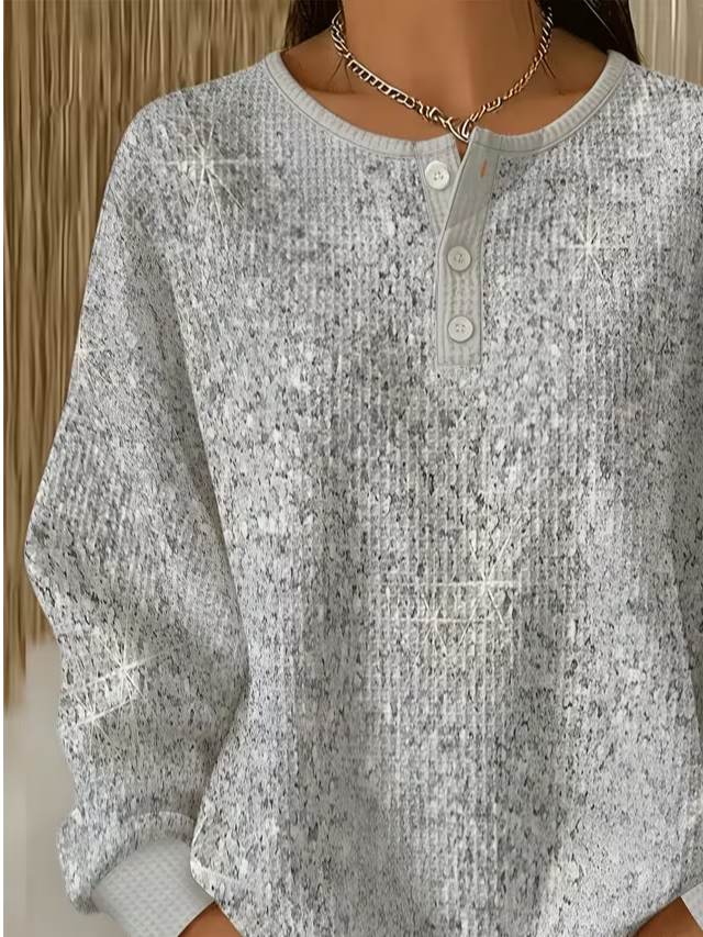 Casual Abstract Simple Crew Neck Long Sleeve Sweatshirt
