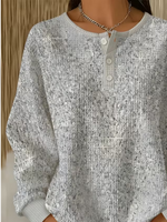 Casual Abstract Simple Crew Neck Long Sleeve Sweatshirt