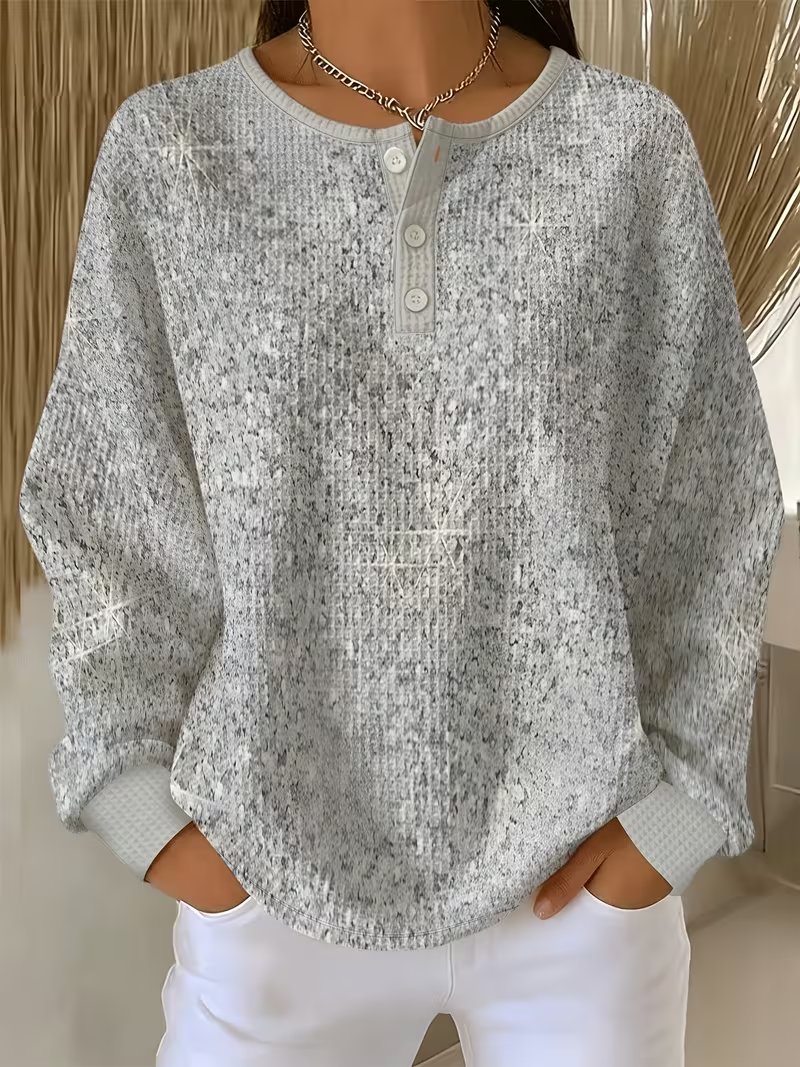 Casual Abstract Simple Crew Neck Long Sleeve Sweatshirt