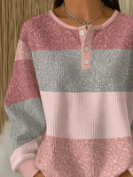 Casual Abstract Simple Crew Neck Long Sleeve Sweatshirt