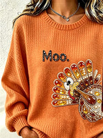 Casual Printing Turkey Crew Neck Sweatshirt