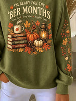 Casual Maple Leaf Crew Neck Long Sleeve Sweatshirt