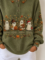 Casual Halloween Crew Neck Long Sleeve Sweatshirt