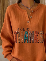 Vintage Festival Henley Collar Long Sleeve Sweatshirt