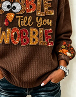 Casual Text Letters Henley Collar Long Sleeve Sweatshirt