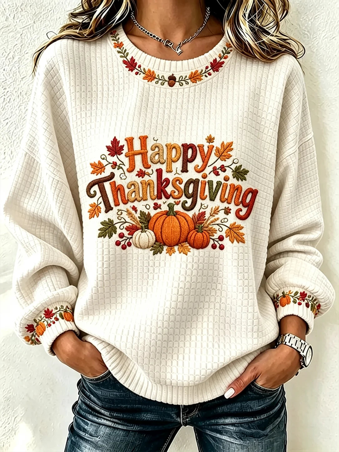 Casual Text Letters Crew Neck Long Sleeve Sweatshirt
