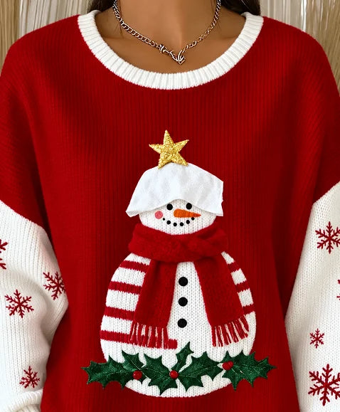 Casual Christmas Crew Neck Long Sleeve Sweatshirt