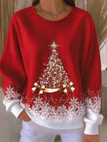 Casual Christmas Crew Neck Long Sleeve Sweatshirt