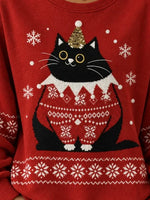 Casual Christmas Crew Neck Long Sleeve Sweatshirt