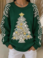 Casual Christmas Crew Neck Long Sleeve Sweatshirt