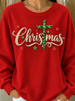 Casual Text Letters Crew Neck Long Sleeve Sweatshirt