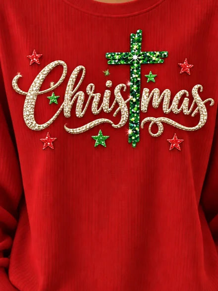 Casual Text Letters Crew Neck Long Sleeve Sweatshirt