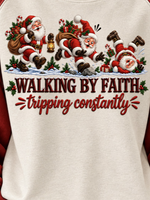 Casual Text Letters Crew Neck Long Sleeve Sweatshirt