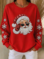Casual Santa Claus Crew Neck Long Sleeve Sweatshirt