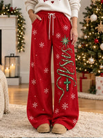 Women Christmas Long Pants Casual Spring/Fall Trousers