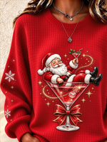 Casual Santa Claus Crew Neck Long Sleeve Sweatshirt