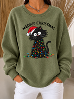 Casual Text Letters Crew Neck Long Sleeve Sweatshirt
