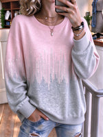 Casual Abstract Crew Neck Long Sleeve Sweatshirt