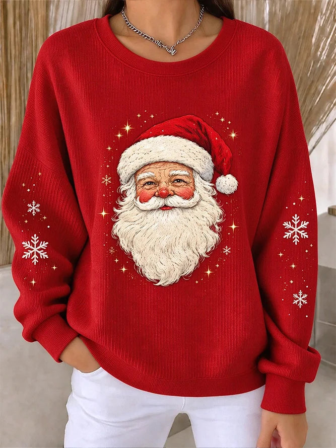Casual Santa Claus Crew Neck Long Sleeve Sweatshirt