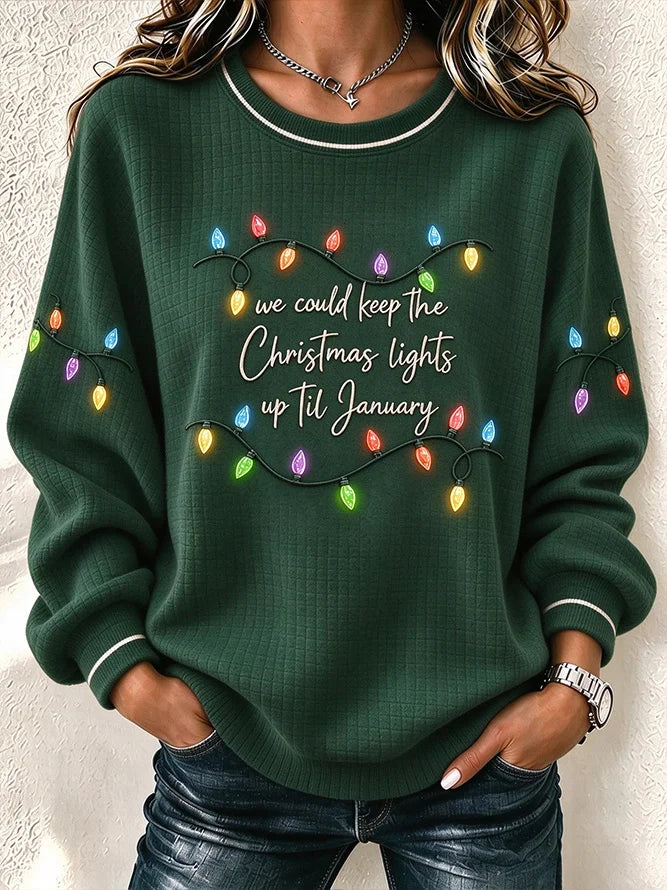 Casual Text Letters Crew Neck Long Sleeve Sweatshirt