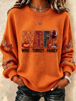 Casual Maple Leaf Crew Neck Long Sleeve Sweatshirt