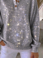 Vintage Abstract Henley Collar Long Sleeve Sweatshirt