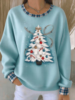 Christmas Tree Graphic Casual Sweatshirt