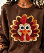 Casual Simple Regular Fit Henley Collar Turkey Sweatshirt