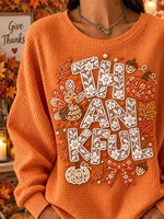 Casual Regular Fit Printing Turkey Sweatshirt