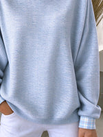 Casual Plaid Crew Neck Long Sleeve Sweatshirt