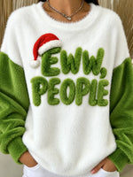 Casual Text Letters Crew Neck Long Sleeve Sweatshirt