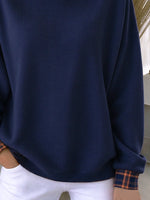 Casual Plaid Crew Neck Long Sleeve Sweatshirt