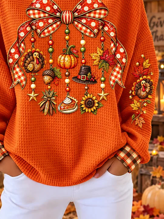 Casual Sunflower Crew Neck Long Sleeve Sweatshirt