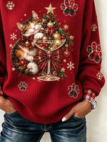 Casual Christmas Crew Neck Long Sleeve Sweatshirt