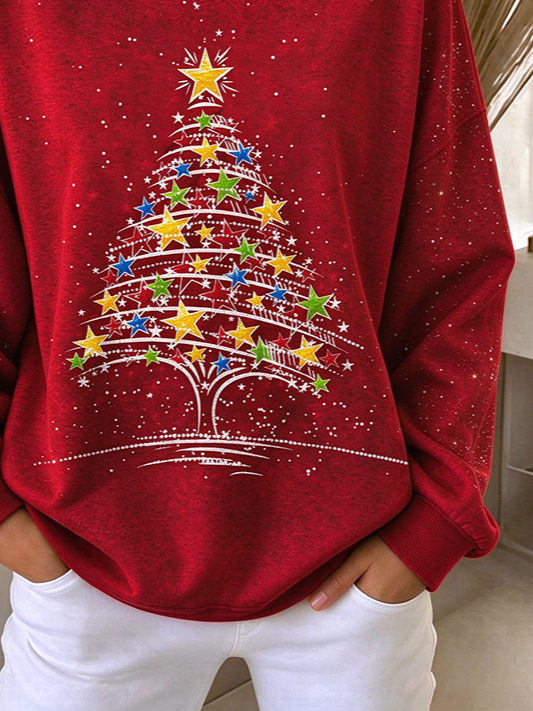 Vintage Christmas Crew Neck Long Sleeve Sweatshirt