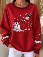 Casual Plaid Crew Neck Long Sleeve Sweatshirt