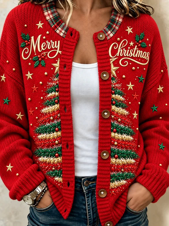 Women Text Letters Long Sleeve Comfy Casual Cardigan