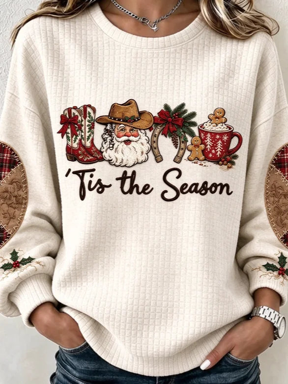 Casual Text Letters Chic Crew Neck Long Sleeve Sweatshirt