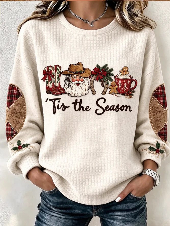Casual Text Letters Chic Crew Neck Long Sleeve Sweatshirt