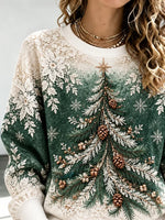 Vintage Christmas Chic Crew Neck Long Sleeve Sweatshirt