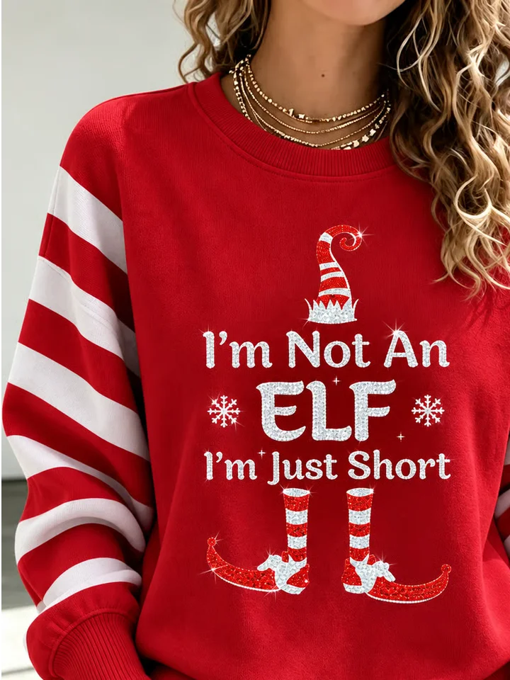 Vintage Striped Fun Crew Neck Long Sleeve Sweatshirt