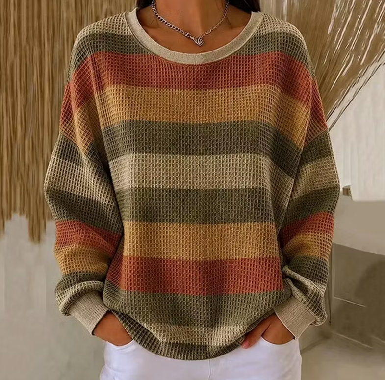 Women Retro Geometric Print Casual Sweatshirt