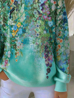 Casual Floral Crew Neck Long Sleeve Sweatshirt