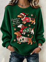 Casual Christmas Crew Neck Long Sleeve Sweatshirt