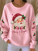 Casual Santa Claus Crew Neck Long Sleeve Sweatshirt