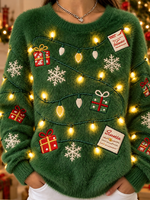 Casual Christmas Fun Crew Neck Long Sleeve Sweatshirt