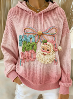 Women Christmas Art Gradient Casual Hoodie