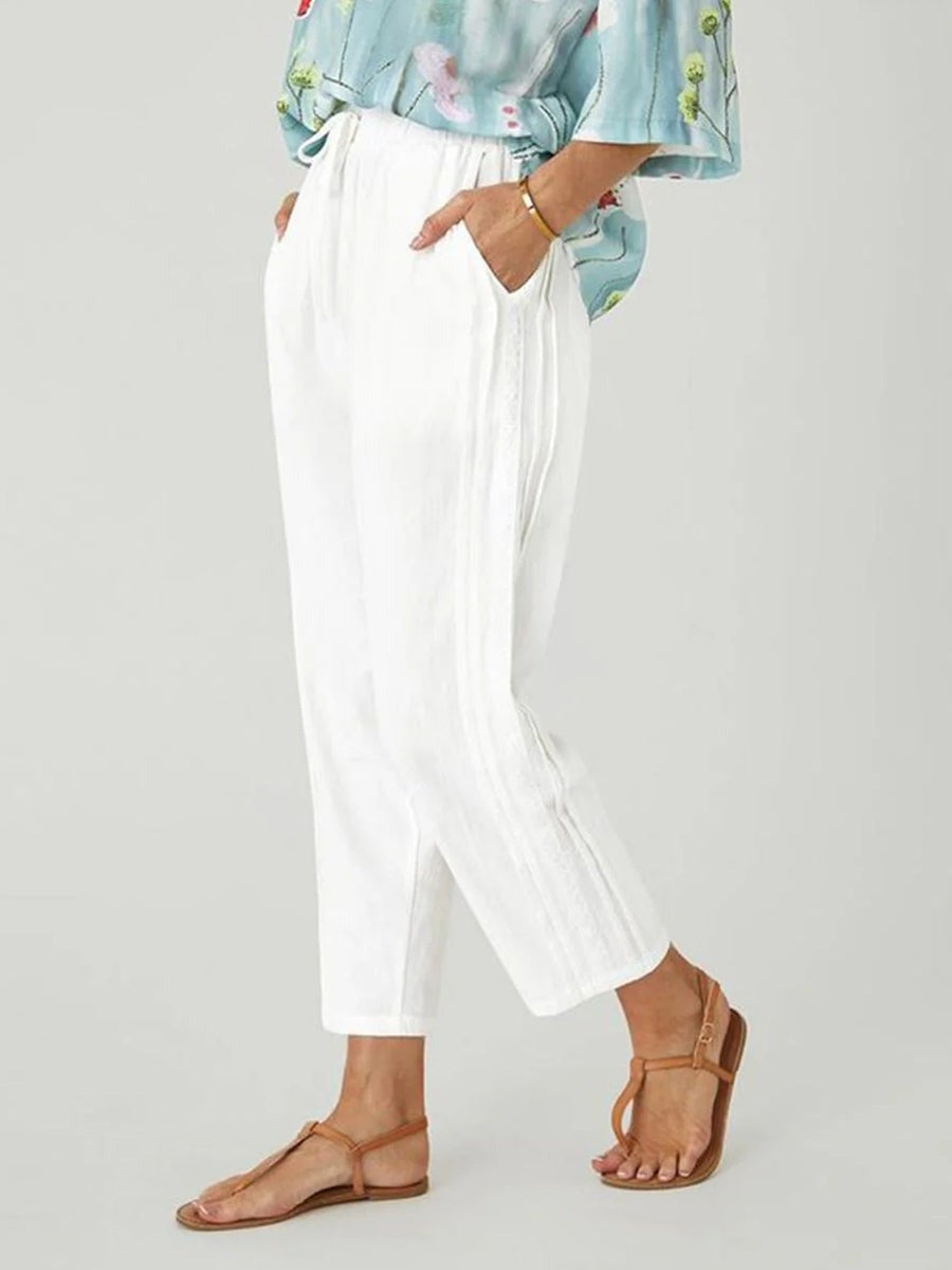 Plain Side Pocket Casual Pants