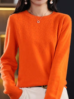 Plain Casual Loose Long Sleeve Crew Neck Yarn/Wool Yarn Daily Sweater